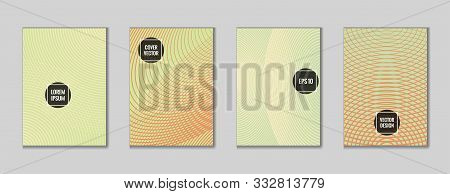 Edged Geometric Design Title Page Vector. Cool Tile Journal Header Page Set. First Page Minimal Grap