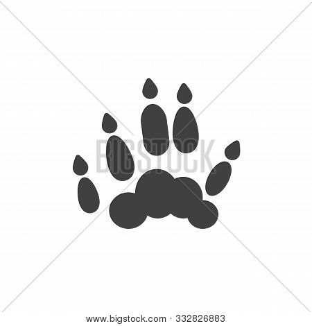 Ferret Paw Print Vector Icon. Filled Flat Sign For Mobile Concept And Web Design. Polecat Animal Foo