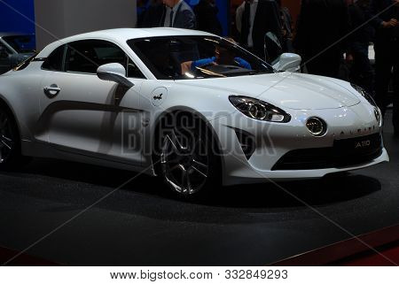 Paris, France - October 02, 2018: Alpine A110 At Paris Motor Show