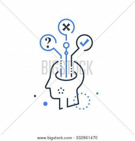 Decision Making, Mental Trap, Logical Solution, Critical Thinking, Psychology Or Psychiatry Concept,