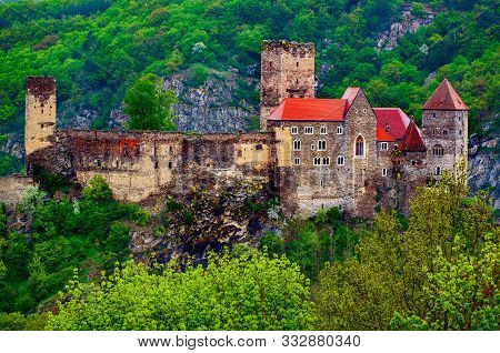 Hardegg Castle In The Thayatal Valley - Lower Austria At Spring Time.