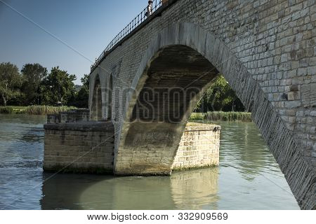 The Saint Bénézet Bridge, Known As The Avignon Bridge, Photo Taken From Below