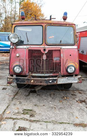 Sepolno Krajnskie, Kujawskopomorskie / Poland - November, 11, 2019: Poland Antique Cars Used In The