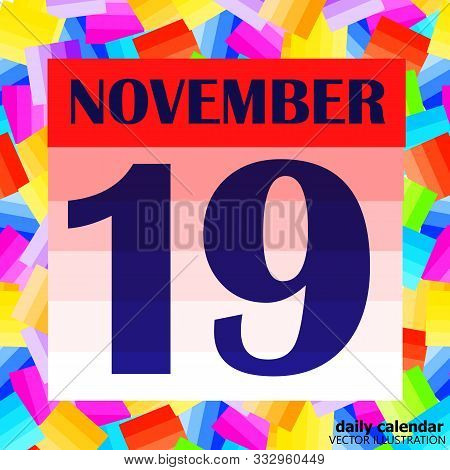 November 19 Icon. For Planning Important Day. Banner For Holidays And Special Days. Nineteenth Of No