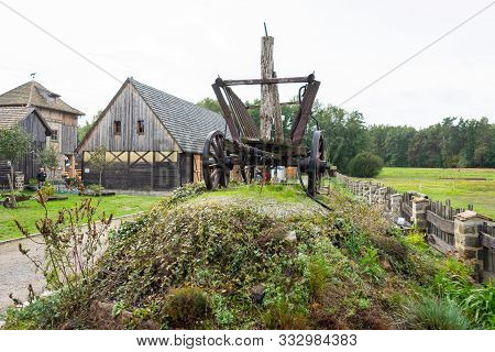 Schwarzkollm, Germany - October 10, 2019: Water Mill And Area Around From The Legend Of Koselbruch K