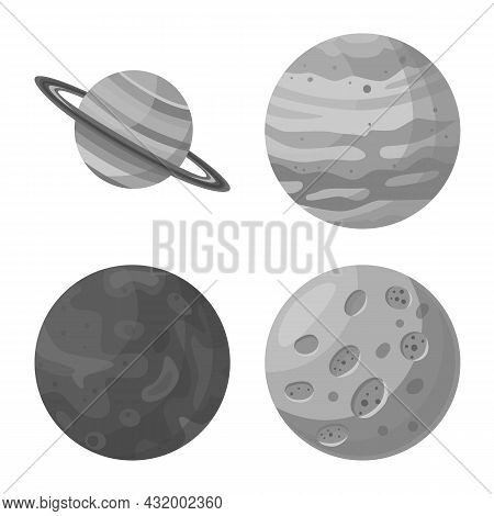 Vector Design Of Universe And Astronomy Logo. Set Of Universe And Galaxy Stock Vector Illustration.