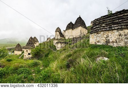 Ancient Alanian Necropolis (city Of Dead)  In Dargavs Village, North Ossetia Alania, Russia