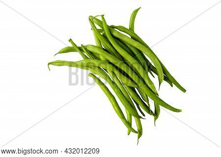 Green Beans Isolated On White Background. Health Products