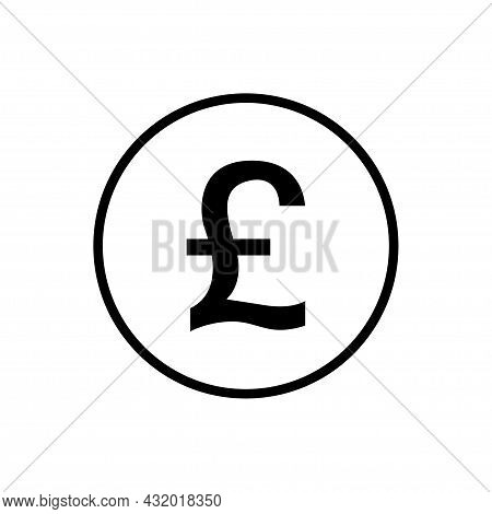 Gbp Coin Icon. British Pound Currency Isolated On White Background. Vector Illustration