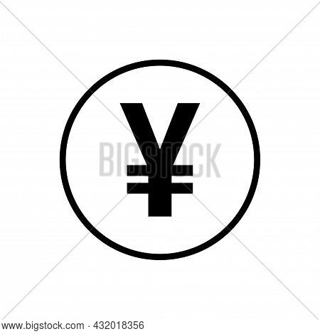 Yen Coin Icon. Japanese Yen Currency Isolated On White Background. Vector Illustration