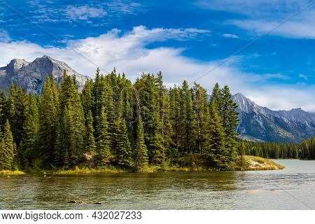 Johnson Lake In Banff National Park, Canada