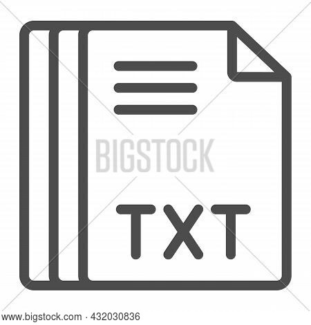 Paper Sheets, Text Document, File Txt Line Icon, Documents Concept, File Extension Vector Sign On Wh