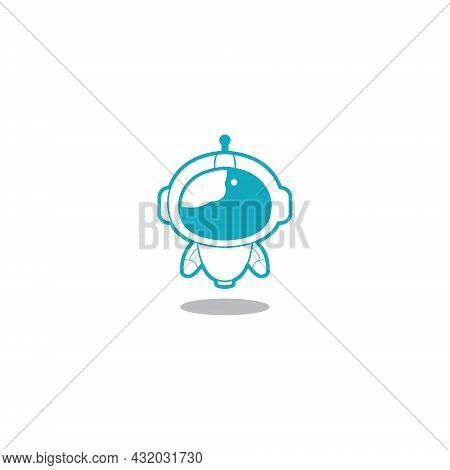 Robot Vector Logo Design. Robot Character, Robot Illustration On White Background.
