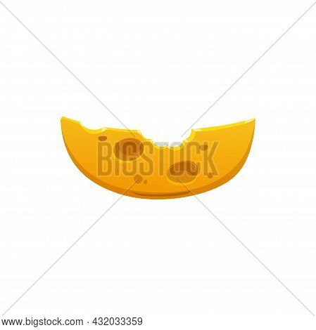 Cheese With Holes Isolated Emmental, Emmentaler Or Emmenthal Appetizer Isolated Cartoon Icon. Vector