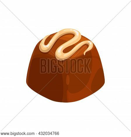 Candy Homemade Confection, Yummy Holiday Treat, Realistic Food Dessert Isolated. Vector Candy Of Coc