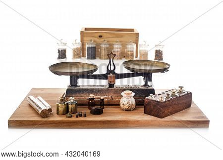 Roberval Balance In Front Of White Background