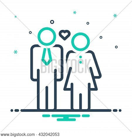 Mix Icon For Husband Spouse Man Partner Yokefellow Hubby Married-man Couple Woman