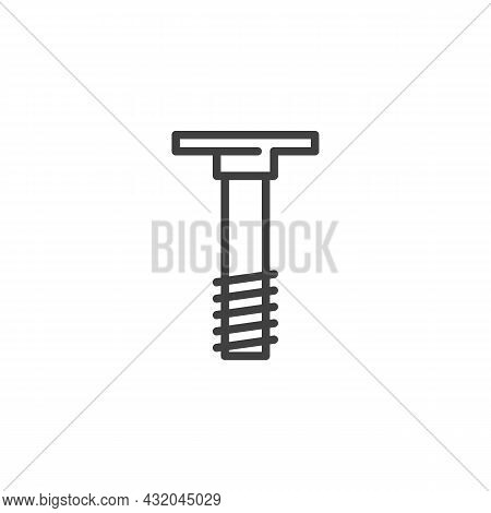 Elevator Bolt Line Icon. Linear Style Sign For Mobile Concept And Web Design. Fastener, Elevator Bol