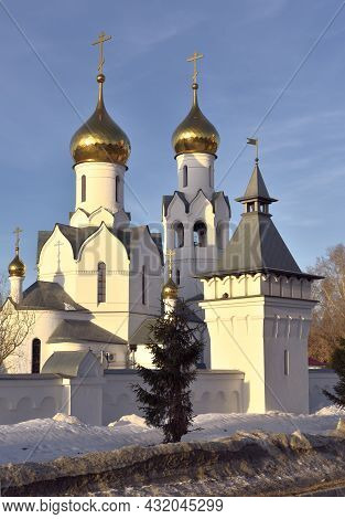 Orthodox Church In The Russian Architectural Tradition On The Outskirts Of The City Of Novosibirsk. 