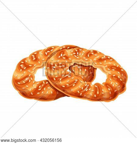 Turkish Traditional Bagel Simit, Turkish Sesame Bagel.
