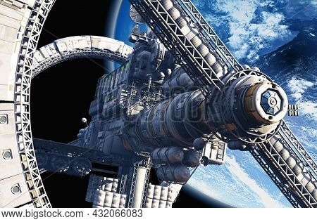 Space station in outer space 