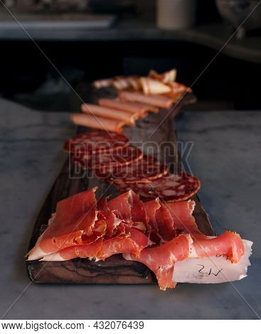 Salumi Board With Prosciutto In Milan, Italy