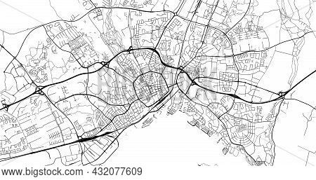 Urban Vector City Map Of Vasteras, Sweden, Europe