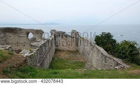 Ruins Of Roman Villa Grottoes Of Catullus In Sirmione At Lake Garda In Itlay