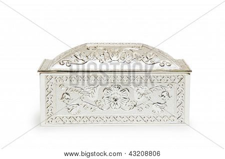 Silver Jewelry Box Isolated On White