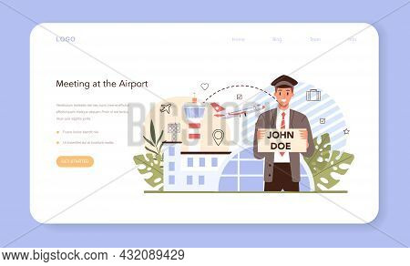 Transfer Service Web Banner Or Landing Page. Airport Pickup.