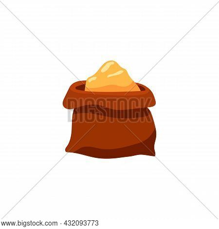 A Bag Full Of Whole Wheat Flour For Baking Bread Or Pastry A Vector Illustration