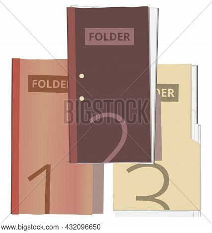 3 Used Folders. Realistic Vector Folders. Different Design Vector Folders. Brown Folders