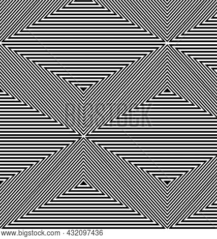 Black And White Kinetic Background Made With Triangles