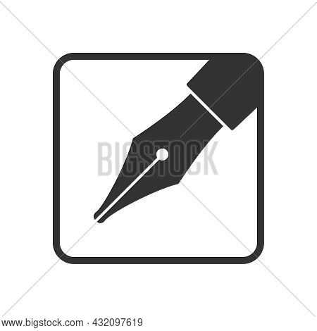 Ink Pen Graphic Icon. Ink Nib Sign Isolated On White Background. Fountain Pen Symbol. Vector Illustr