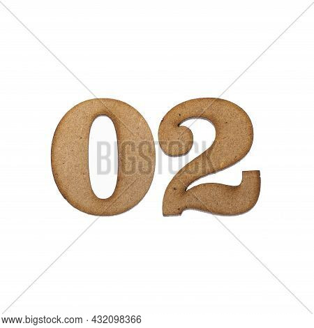 Number Zero Two, 02 - Piece Of Wood Isolated On White Background
