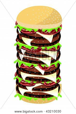 Big Cheese Burger na białym tle