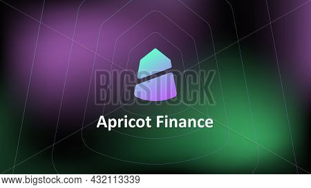 Apricot Finance Defi Protocol On The Solana Blockchain On An Abstract Background. Banner For News Or