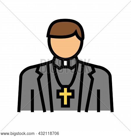 Catholic Religion Color Icon Vector. Catholic Religion Sign. Isolated Symbol Illustration