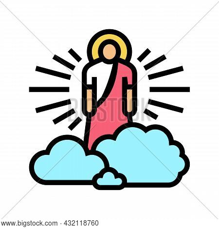 God Christianity Color Icon Vector. God Christianity Sign. Isolated Symbol Illustration