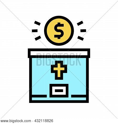 Donation Christianity Color Icon Vector. Donation Christianity Sign. Isolated Symbol Illustration