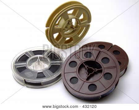Eski 8mm film kasetleri bir demet
