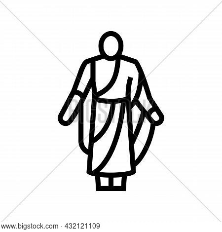 Toga Ancient Rome Line Icon Vector. Toga Ancient Rome Sign. Isolated Contour Symbol Black Illustrati