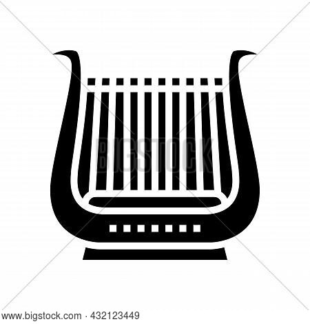 Lyre Musician Instrument Greece Glyph Icon Vector. Lyre Musician Instrument Greece Sign. Isolated Co