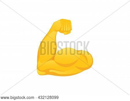 Flexed Biceps Icon. Hand Gesture Emoji Vector Illustration