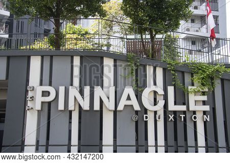 Singapore- 6, Sep 2021: Sign Of The Pinnacle Duxton. The Pinnacle At Duxton Unique Housing Project I