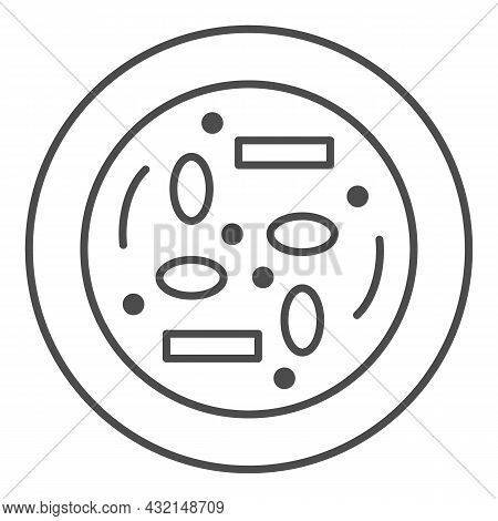Haemul Pajeon Thin Line Icon, Asian Food Concept, Korean Seafood Deep Fried Pancake Vector Sign On W