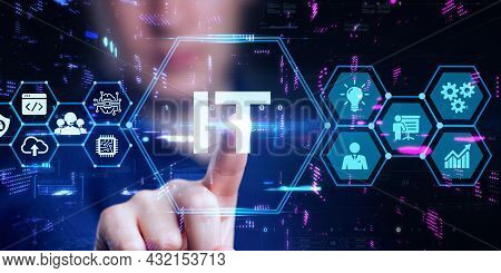 It Consultant Presenting Tag Cloud About Information Technology