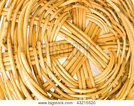 Un primo piano di vimini Rattan come sfondo