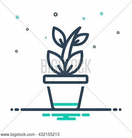 Mix Icon For Plant Foliage Tree Greenstuff Herb Pot Nature Home-garden Botanical