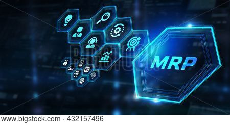 Mrp Material Requirement Planning Manufacturing Industry Business Process Automation. 3d Illustratio